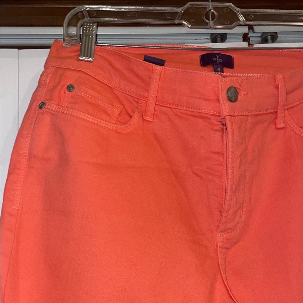 NYDJ Bright Coral Cropped Pants - Picture 6 of 9